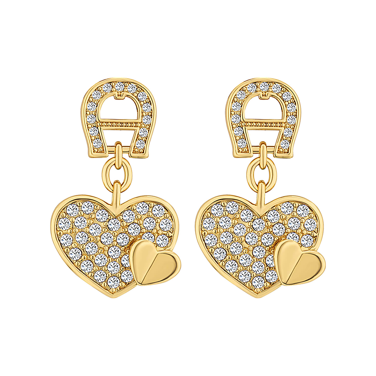 A-Logo earrings with heart