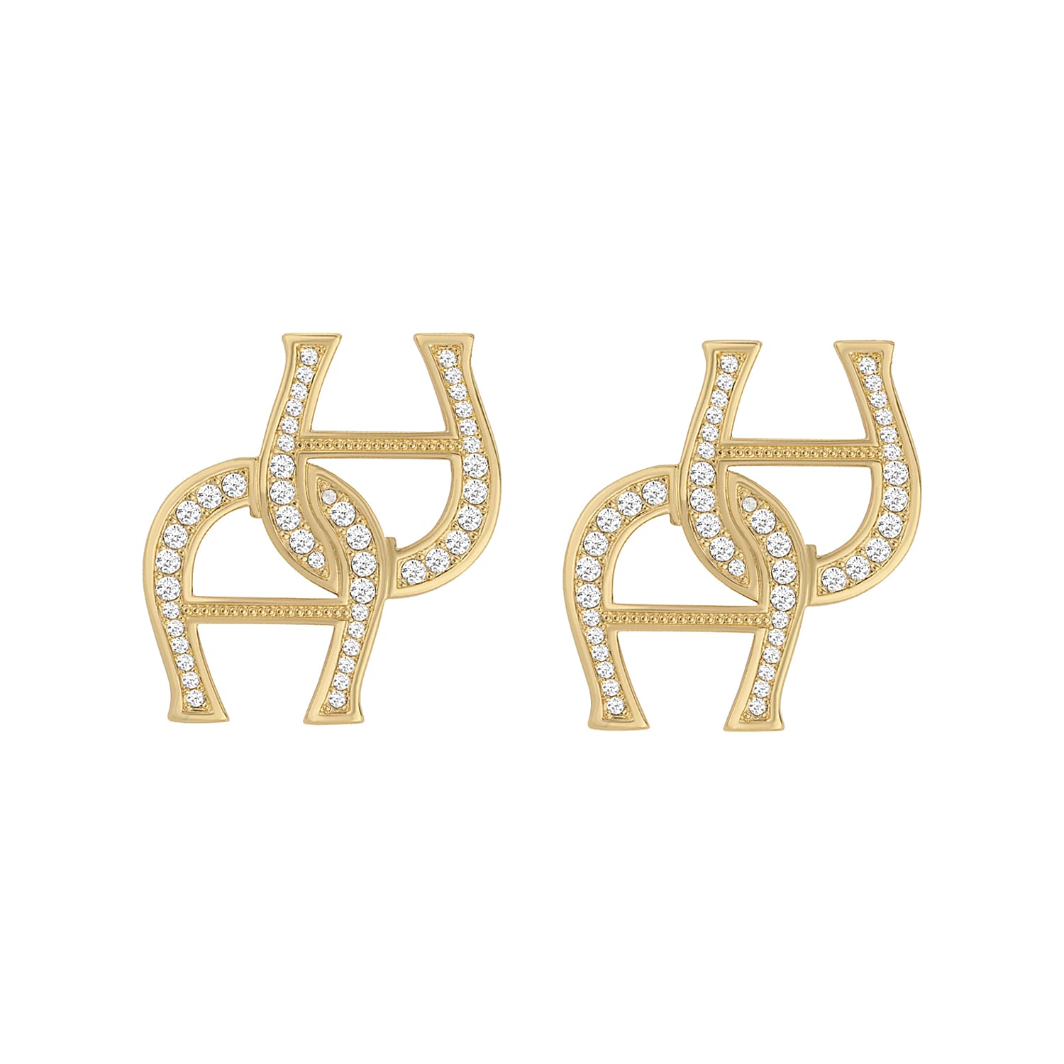 Double Logo Earrings gold