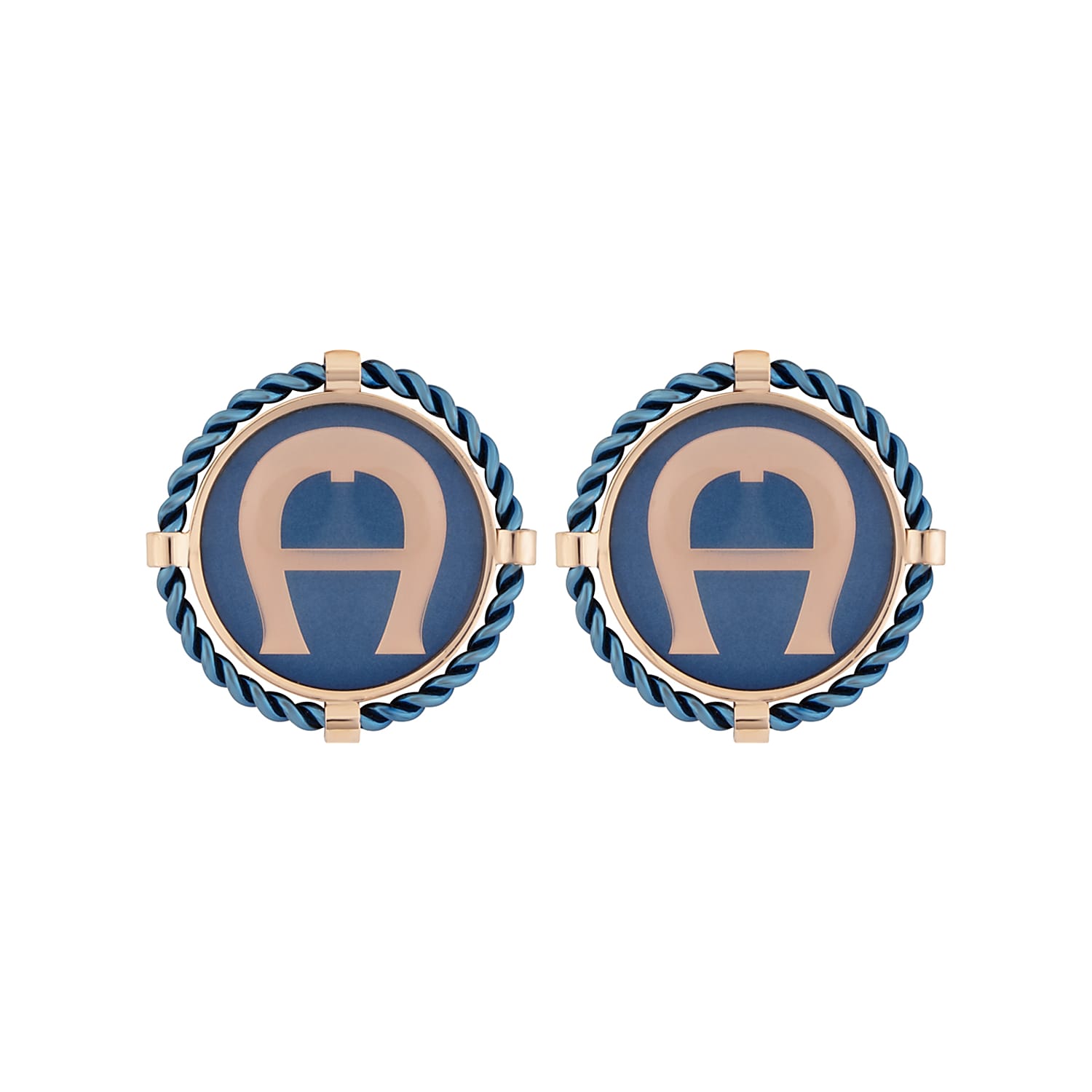 A-logo earrings Blue-Rosegold