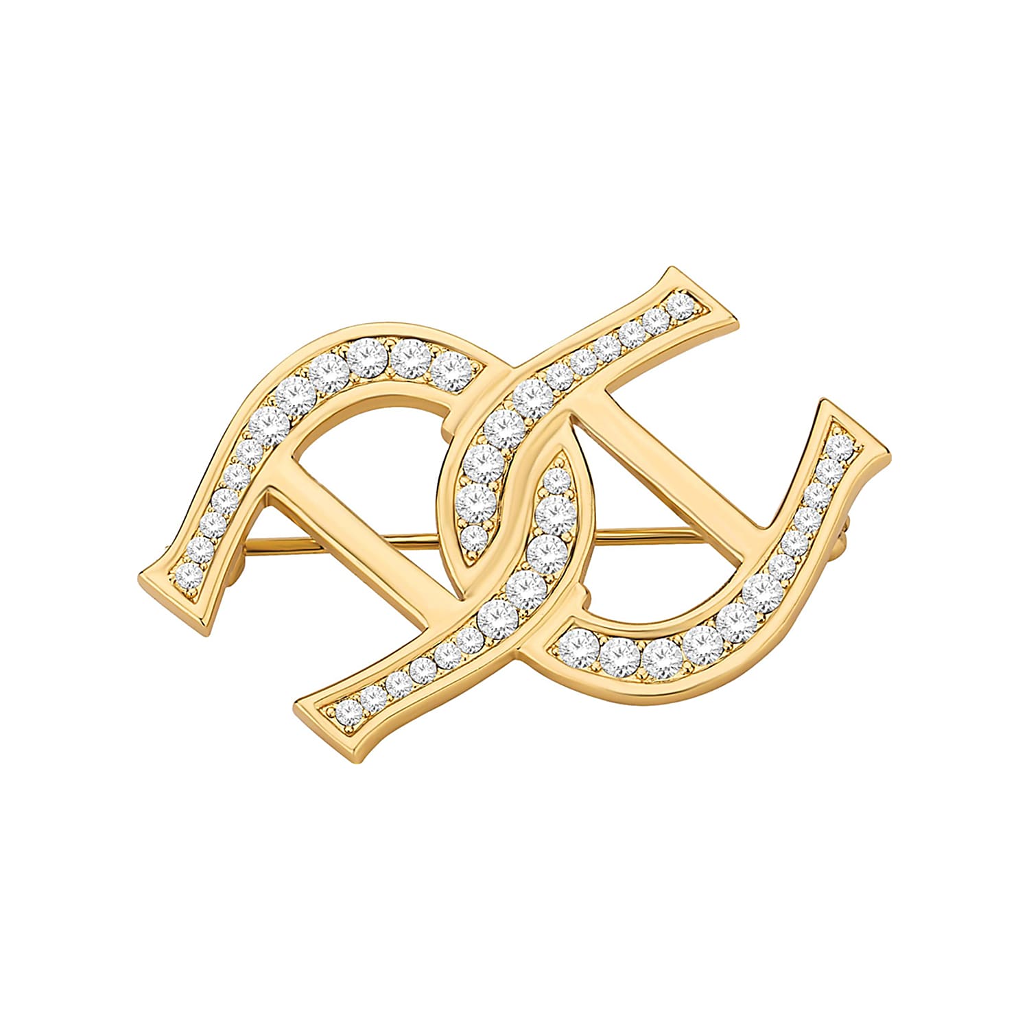 A-logo brooch gold
