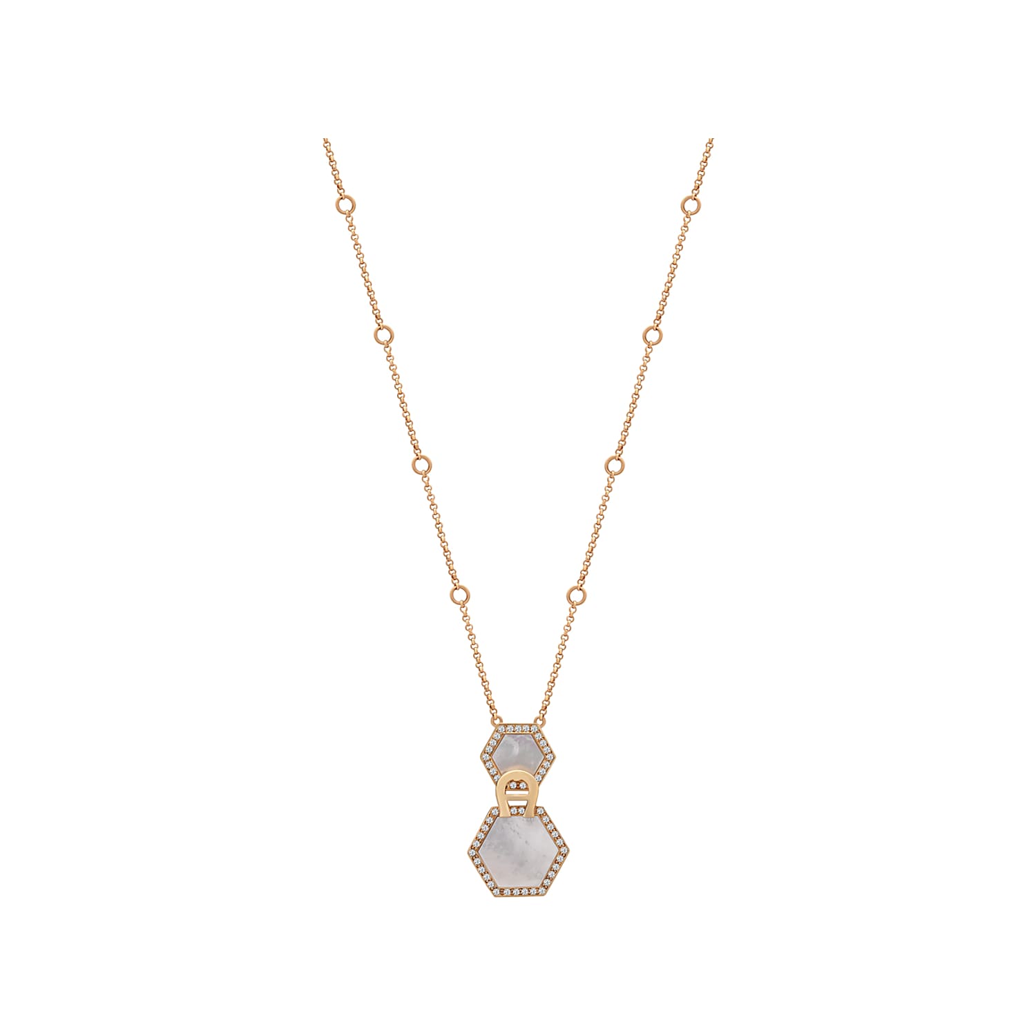Necklace with Hexagon Rosegold