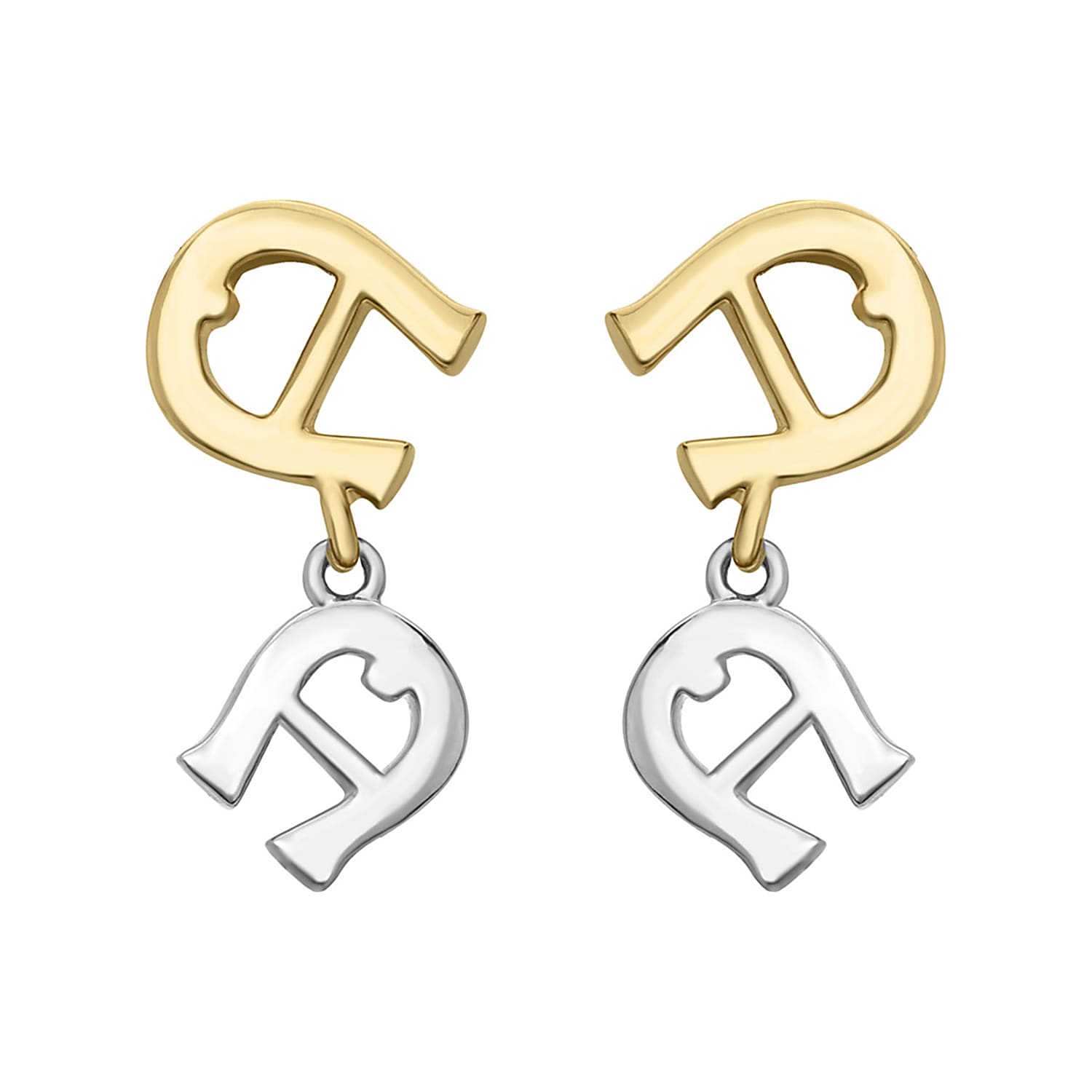 Earrings A-logo gold and silver