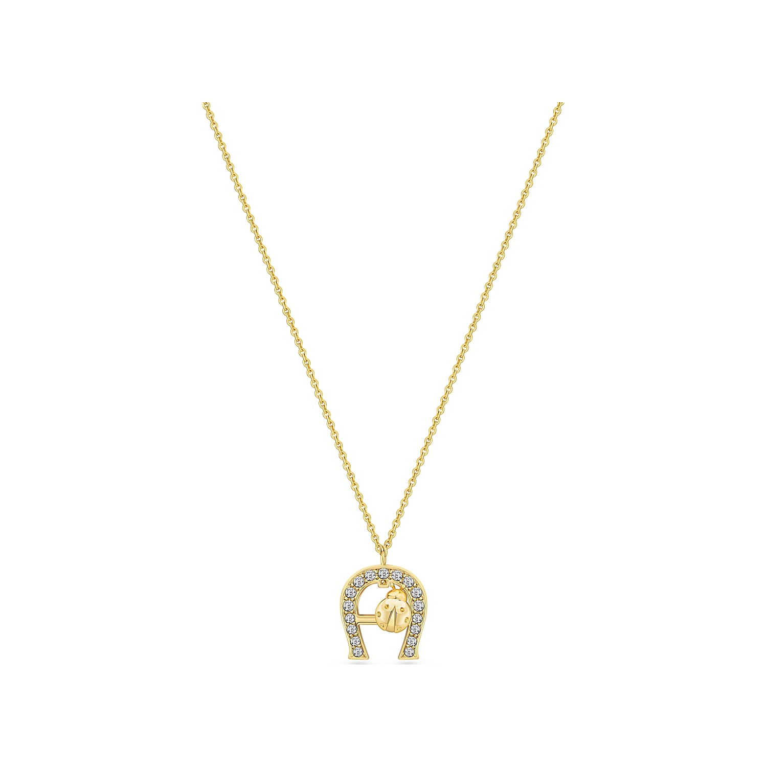 Necklace with A-Logo and ladybug gold