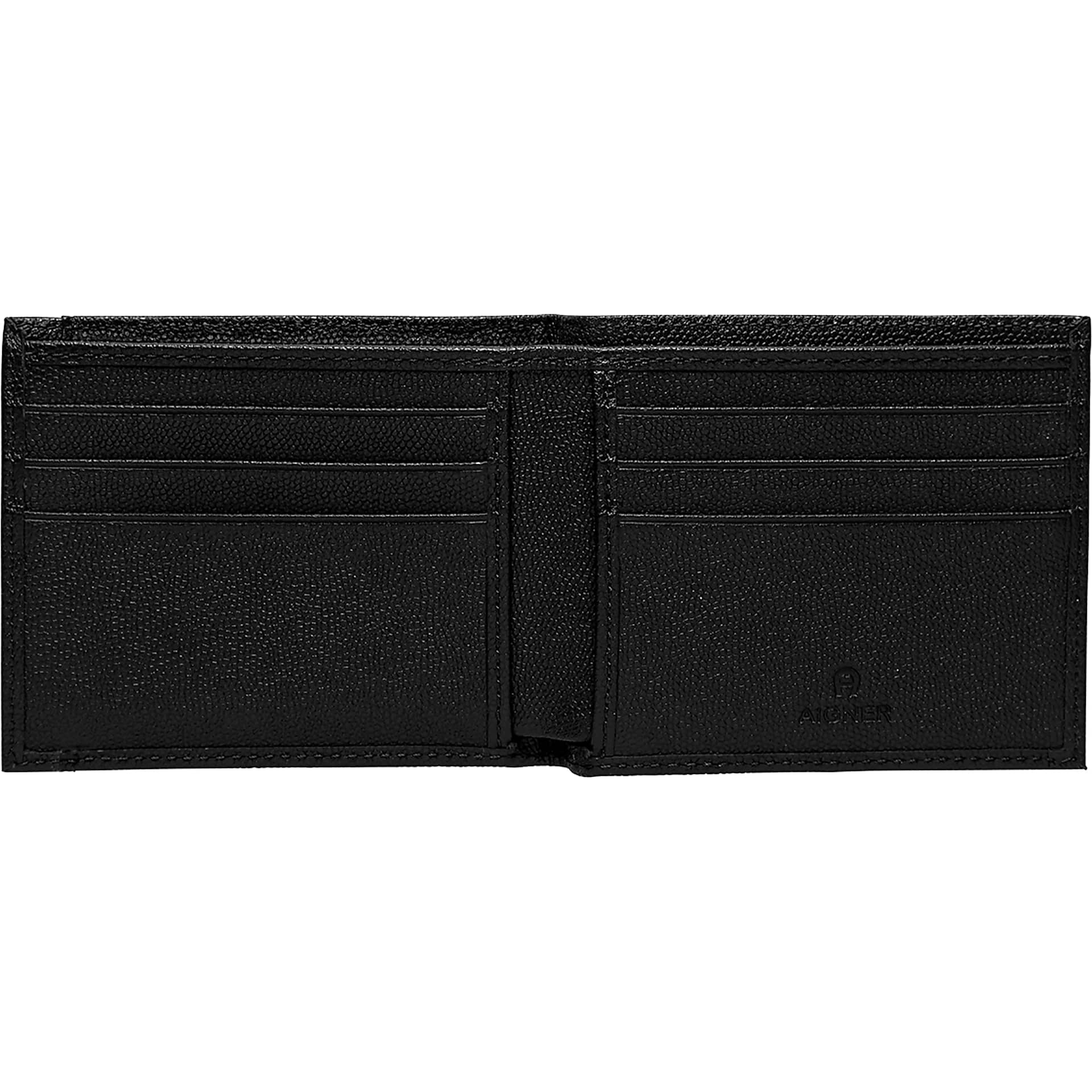 AIGNER Plain Leather Folding Wallet Logo Folding Wallets