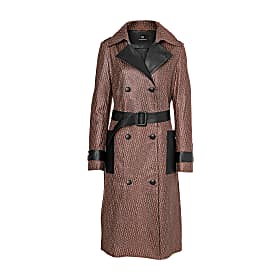 Leather trenchcoat in all over logo pattern