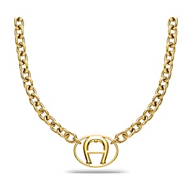 Necklace with oval logo