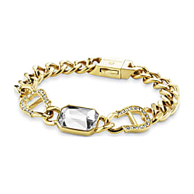 Wide bracelet with crystal pendant
