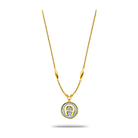 Long necklace with logo pendant Photo
