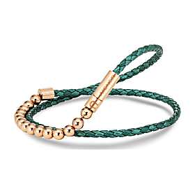 Double bracelet with logo and beads Photo