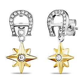 A-logo earrings with stones Photo
