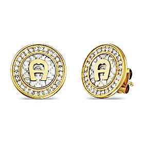A-logo earrings with stones Photo