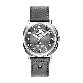 AIGNER ブラックレザー時計 3 ATM 別売り換えベルト付き 70e3bba9-a2ae-4d27-9b01-