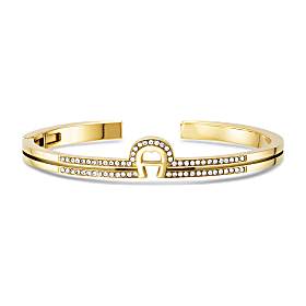 Bangle with logo and stones Photo