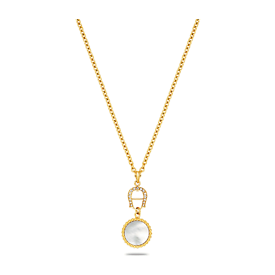 Necklace with round logo pendant Photo
