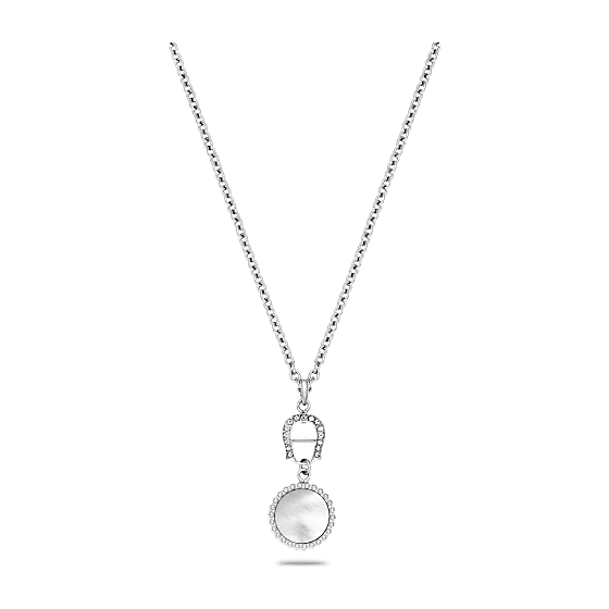 Necklace with round logo pendant Photo