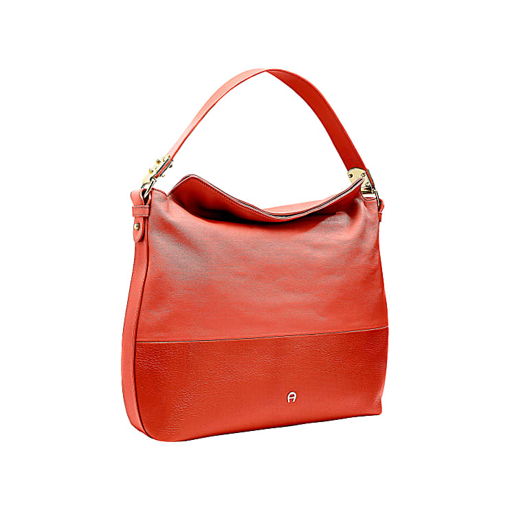 Aigner Red Leather Tassels Hobo Aigner