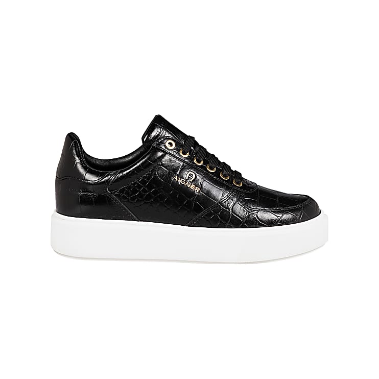 Sally Sneaker Croc effect black - Shoes - Women - AIGNER Club