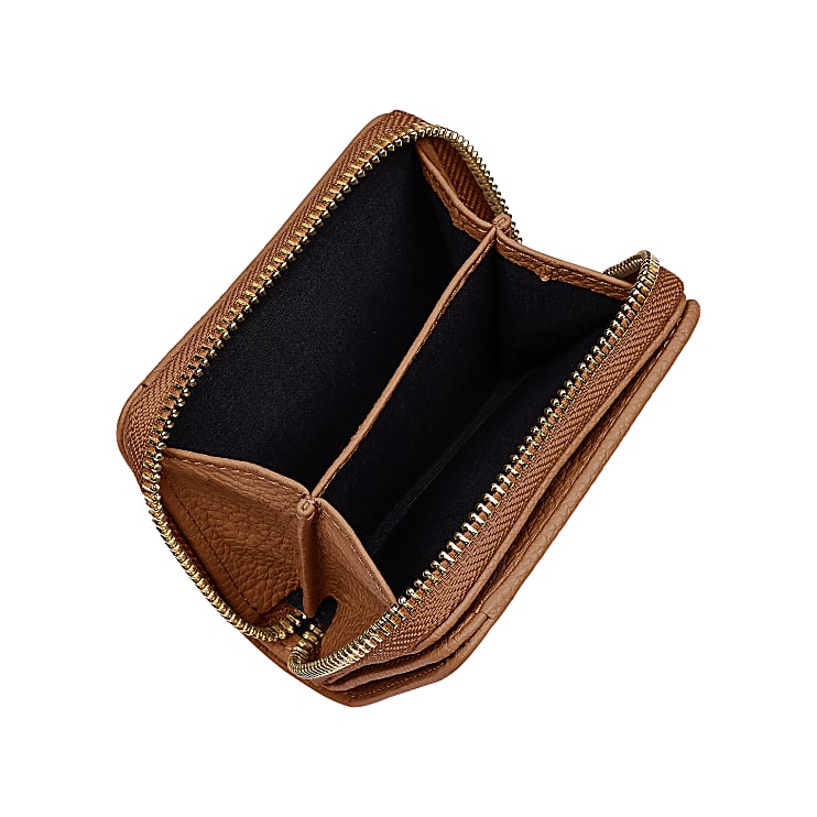 Geldbörse mit Reißverschluss Cognac Brown - Portemonnaies - Damen 