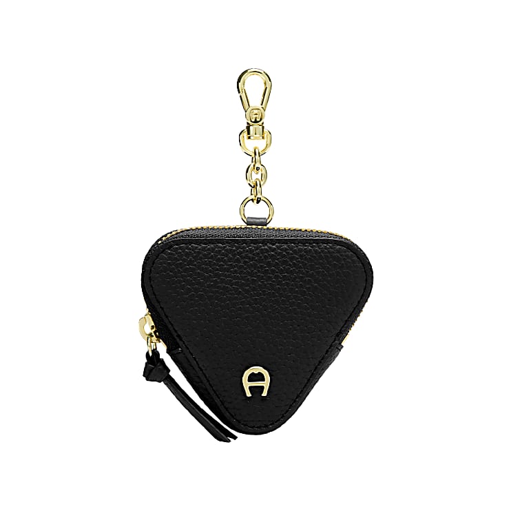 Fashion Triangle Coin Purse Keychain black - Leather Accessories - Women -  AIGNER Club