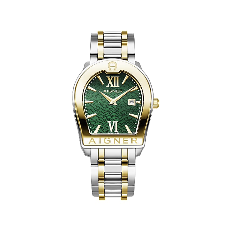 Men s watch Verona Due silver gold fresh green Watches Men Aigner