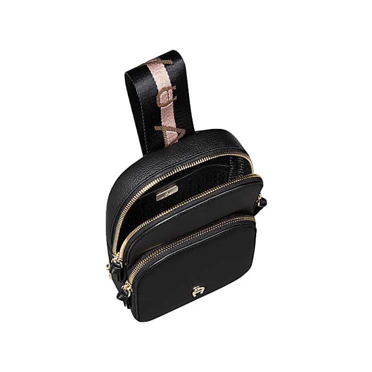 Zita Sling Crossbody Bag black coloured Leather Accessories Women Aigner