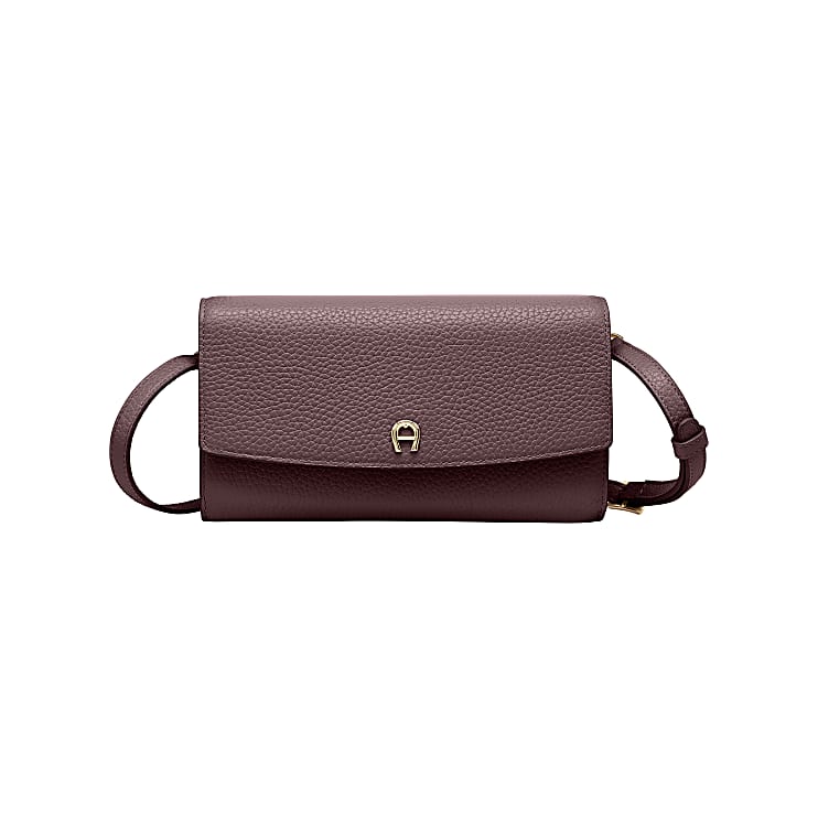 Leather wallet with shoulder strap online