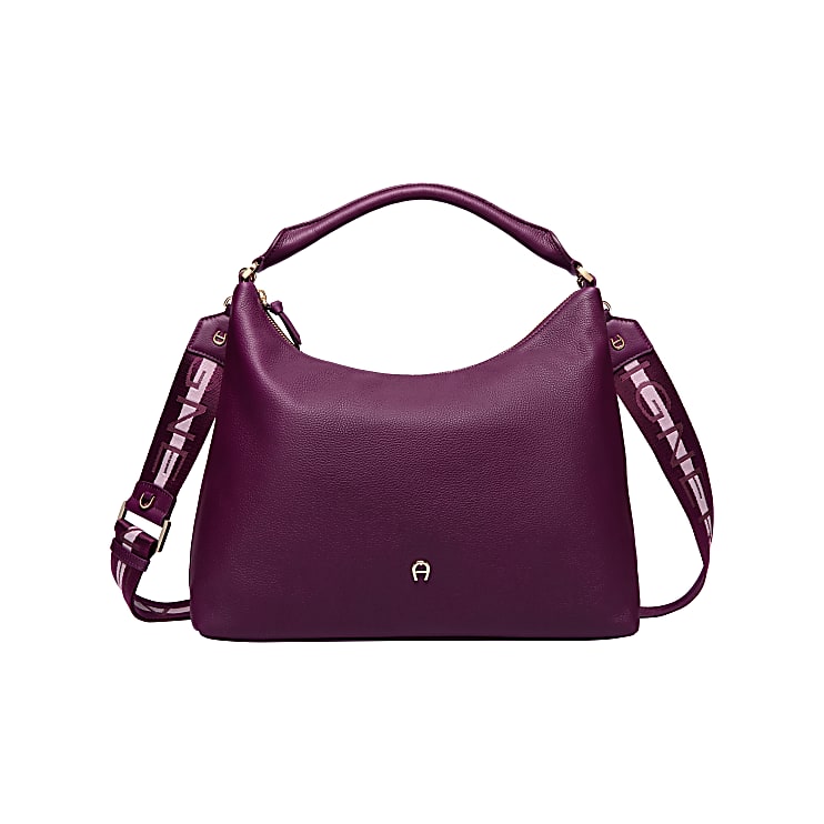 Purple leather hobo bag clearance