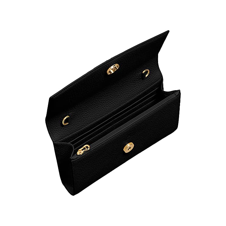 Portemonnaie mit Schulterriemen Black - Lederaccessoires - Damen 