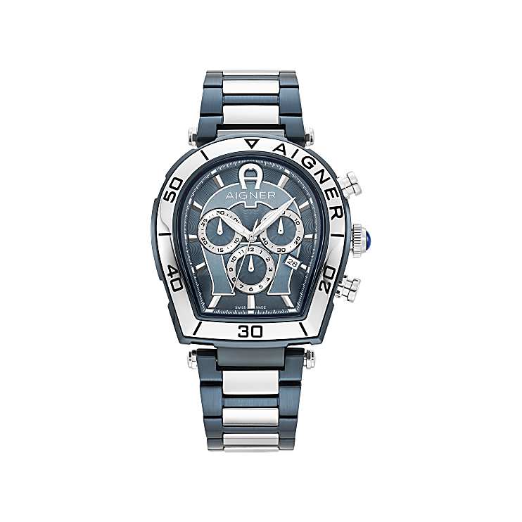 Mens watch Trapani Chrono silver blue cosmic blue Watches Men Aigner