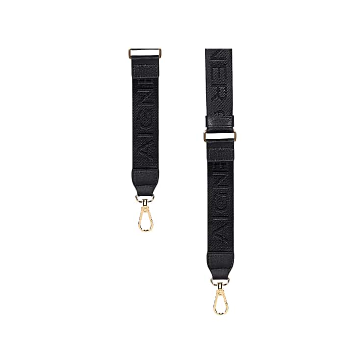 Logo Shoulder Strap black Leather Accessories Women Aigner