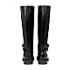 Ava knee high boots with logo buckle