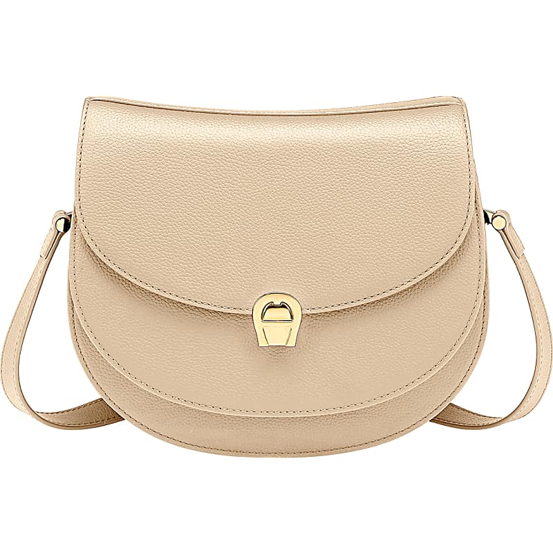 Aegte Latte Cream Marble Solid Box Crossbody Shoulder Bag with