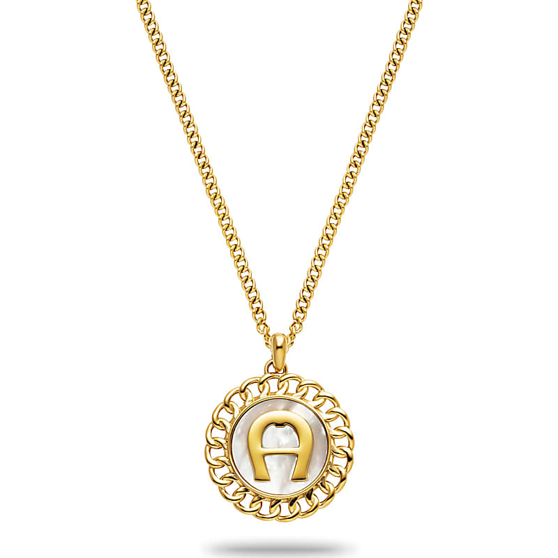 Gold Halskette und Lange Logo mit Aigner - - Perlmutt Schmuck - Damen Coloured