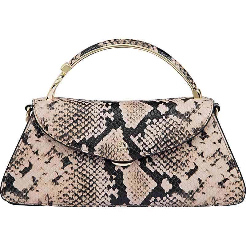 AIGNER]ドイツ・使用頻度少なし・オリジナルバティロゴが魅力的・チャーム付 バッグ