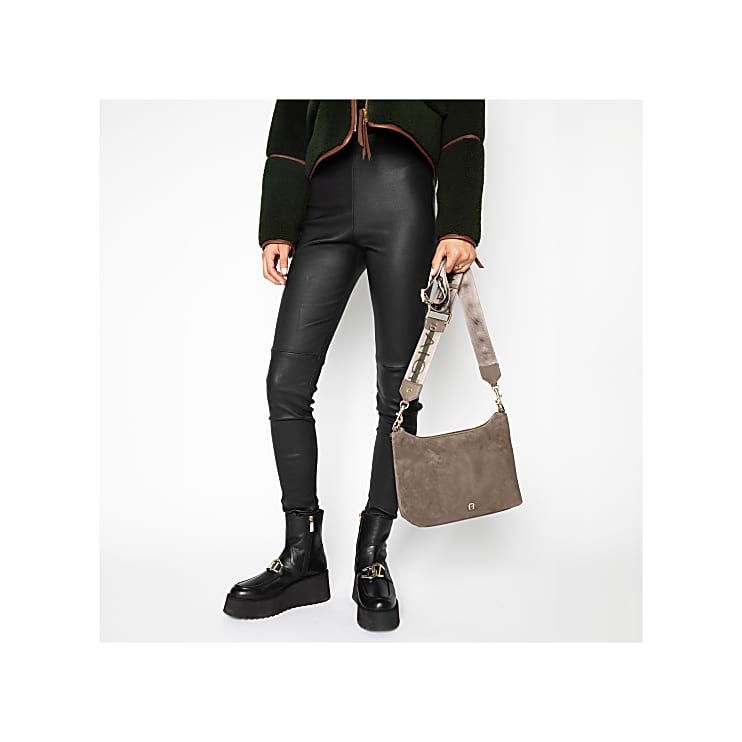 Zita Suede shoulder bag S coal brown - Bags - Women - Aigner Zita Suede shoulder bag S coal brown - Bags - Women - Aigner