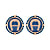 A-Logo Ohrringe Blau-Rosègold