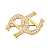 A-logo brooch gold