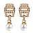 Earrings with A-Logo and Pearls Rosegold