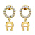Earrings CALVINA goldplated A logo with crystals