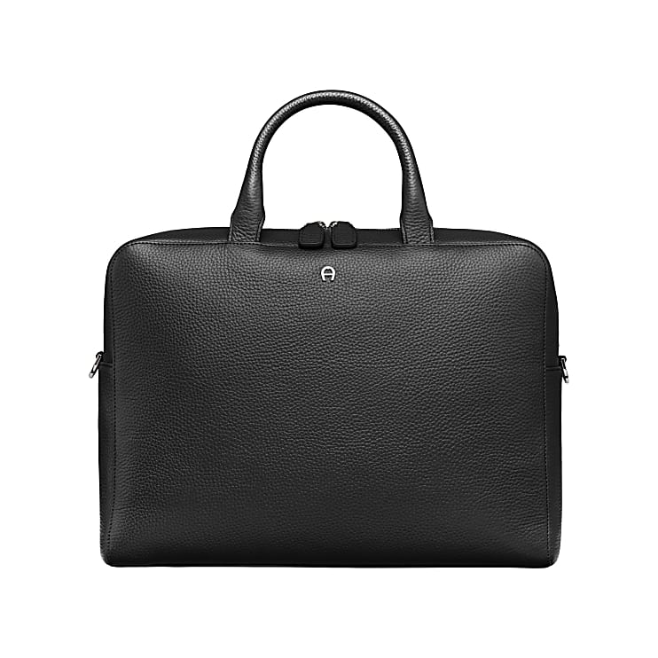 black leather business bag