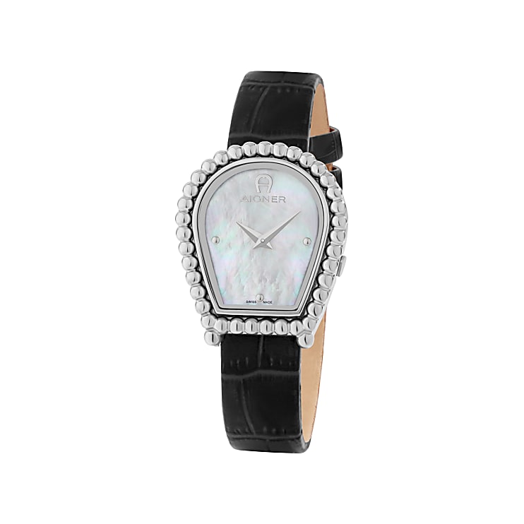 Ladies Watch Novara With Leather Strap Silver Silver Aigner