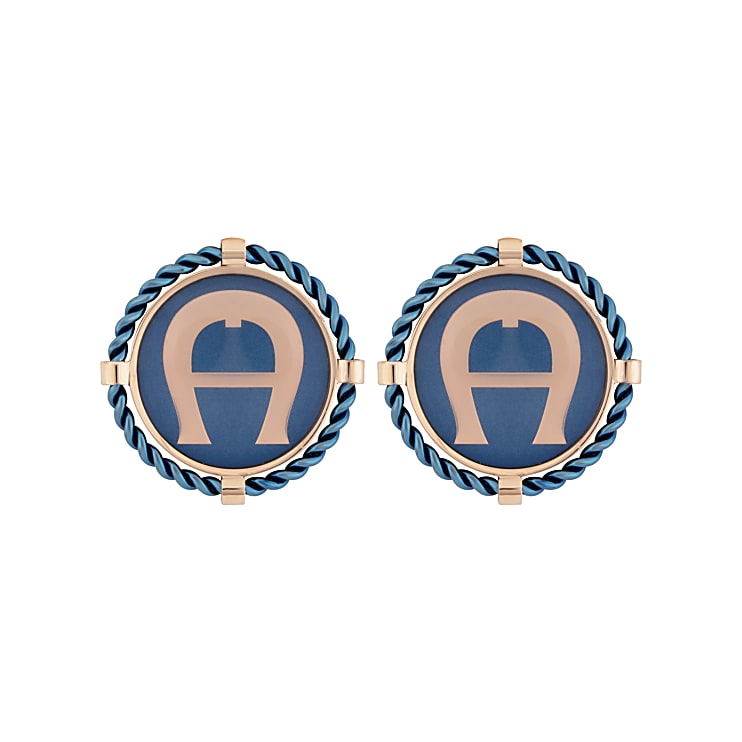 A-Logo Ohrringe Blau-Rosègold multicolour - AIGNER
