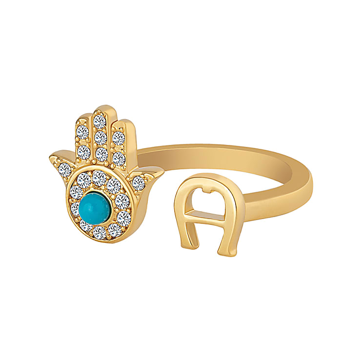 A Logo Ring Gold Gold Aigner