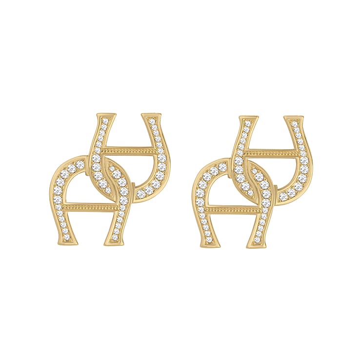 Double Logo Earrings Gold Gold Aigner