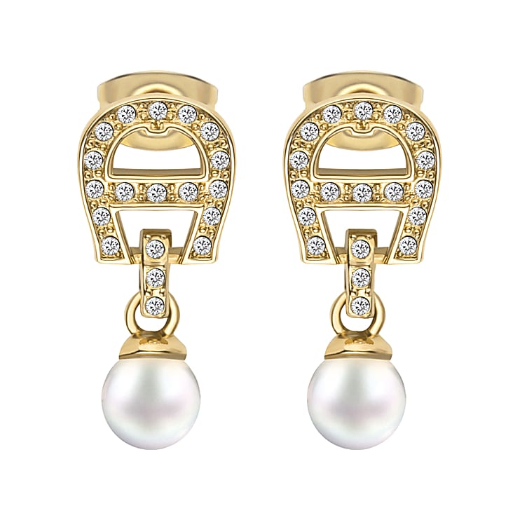 Earrings with ALogo and Pearls Gold gold AIGNER