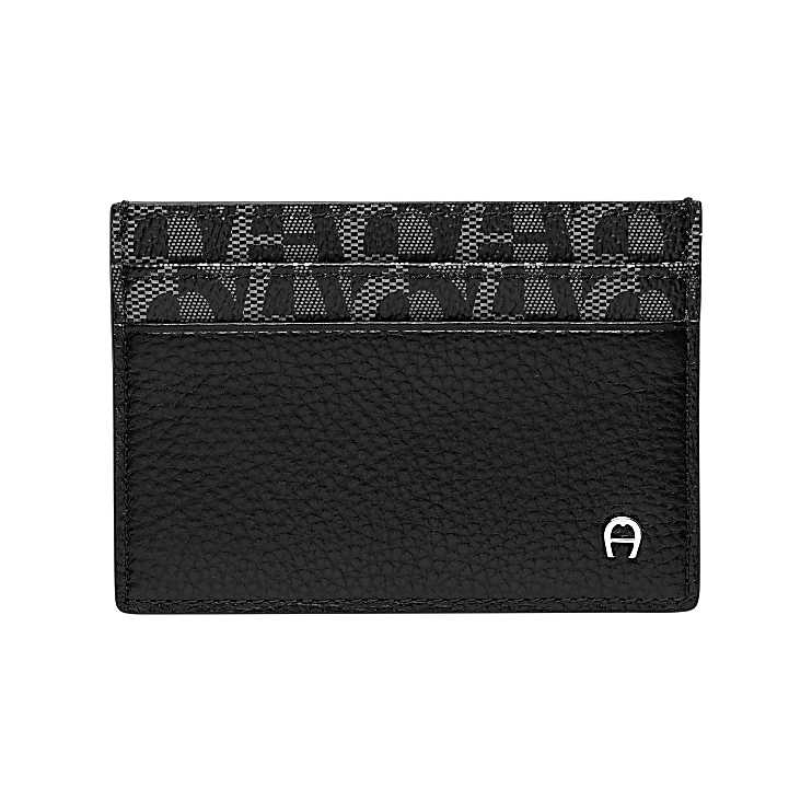 Logo Card Case Black Aigner