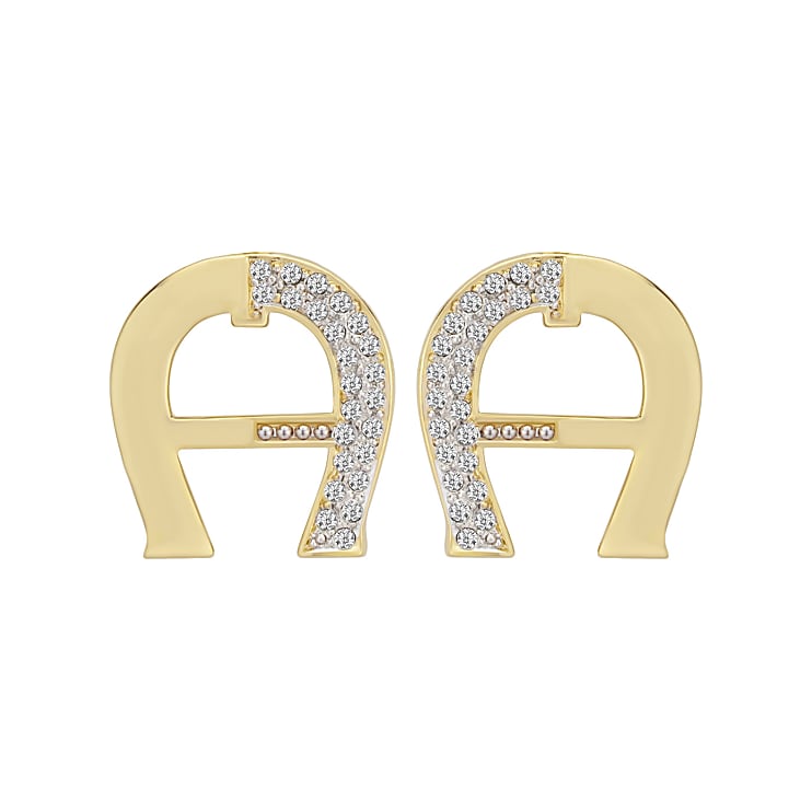 Earrings A-Logo gold and gemstones