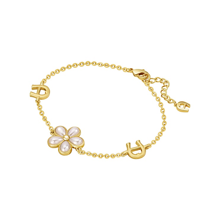 Bracelet with pearl flower gold