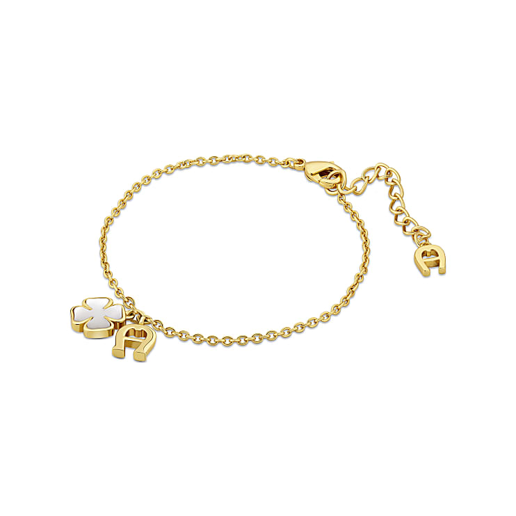 Bracelet with A-Logo and flower gold