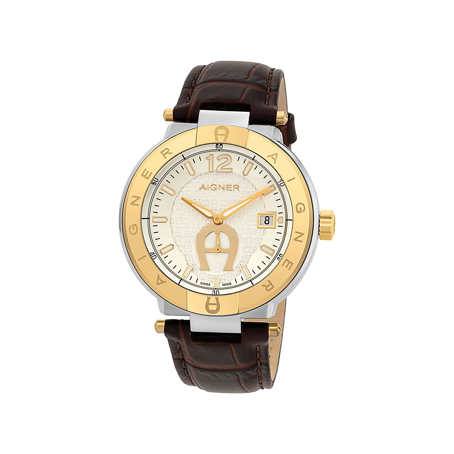 Gentlemen's Watch Monza with leather strap Gold